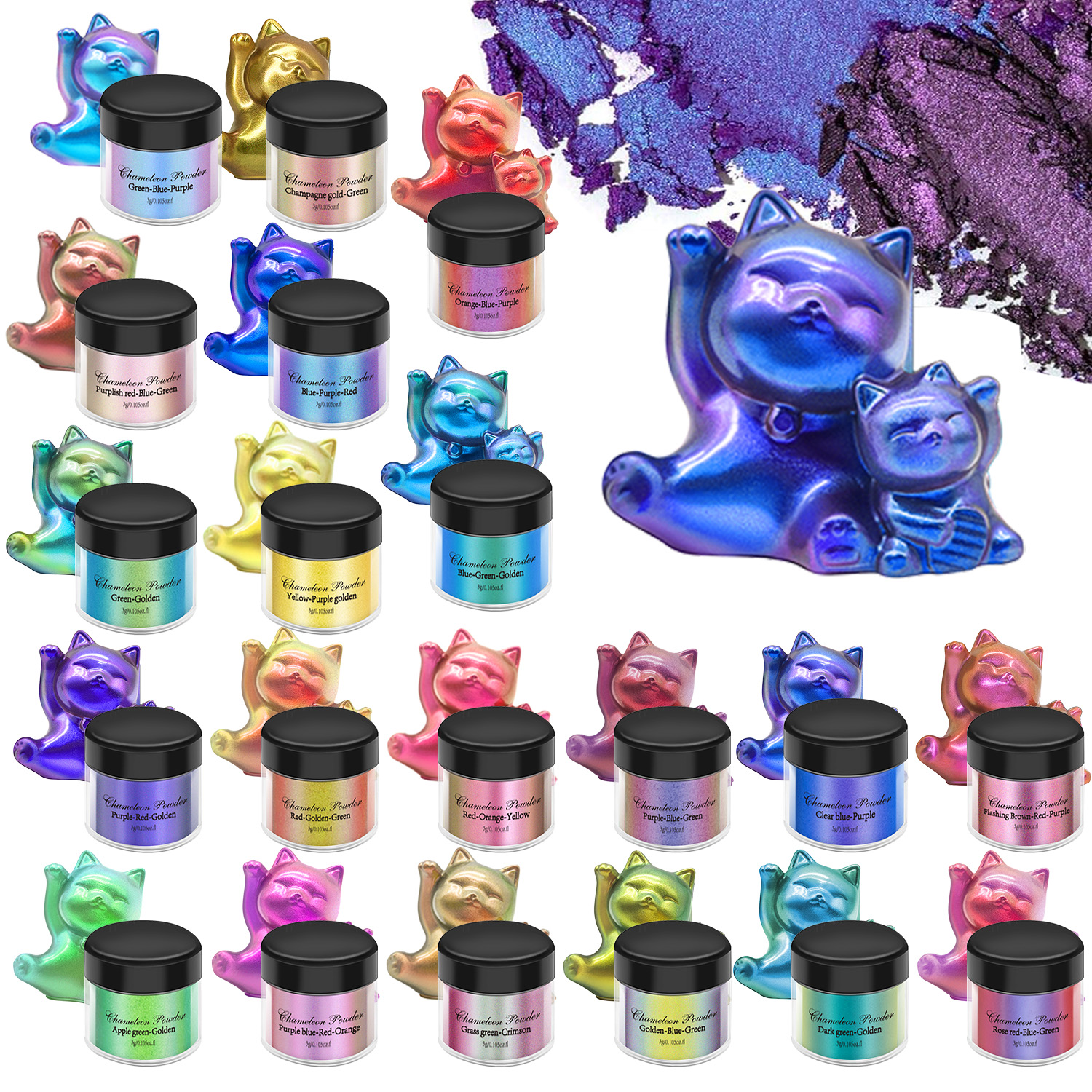 3g Chameleon Mica Powder Color - Oxide Pigment Soap 评论和价格