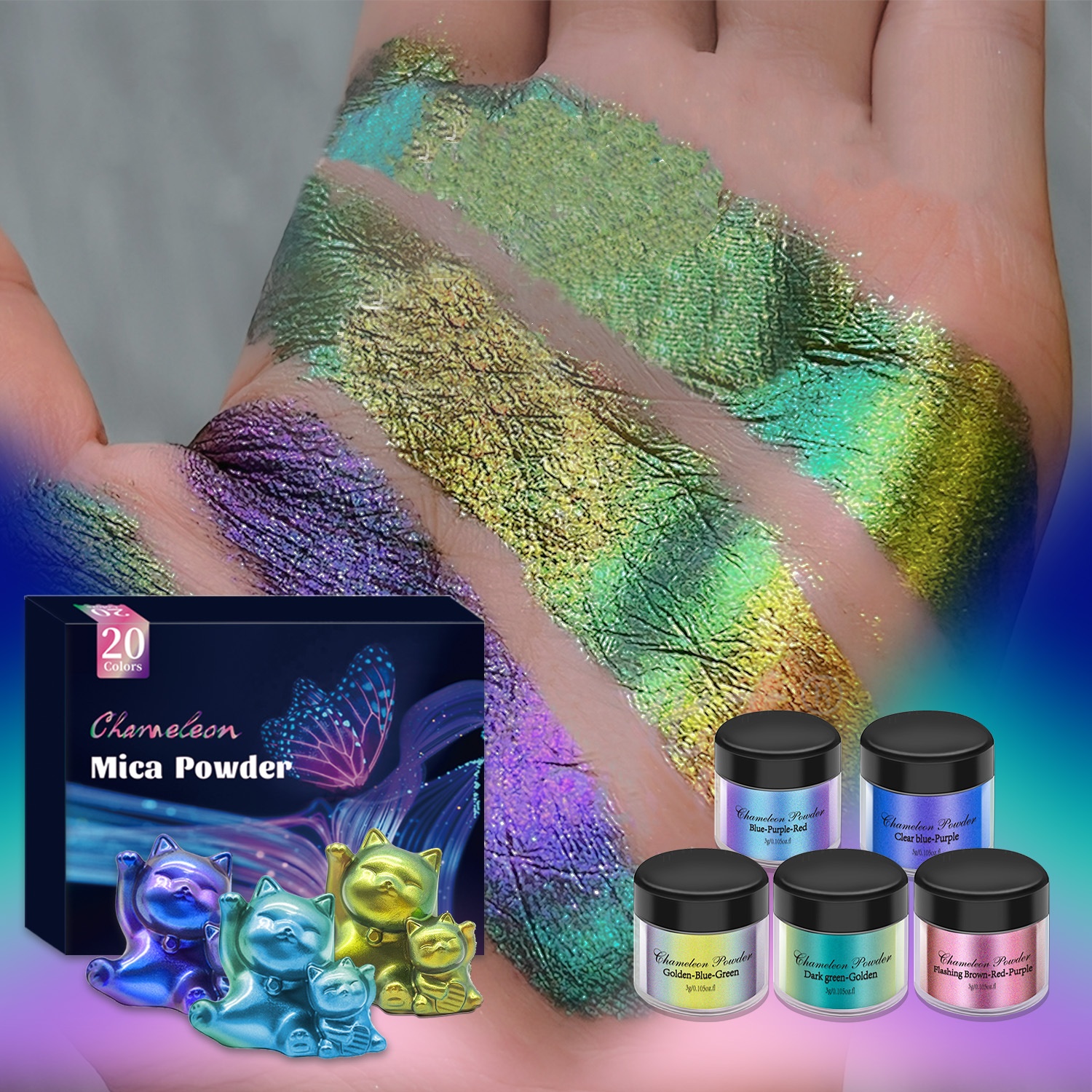 3g Chameleon Mica Powder Color - Oxide Pigment Soap 评论和价格