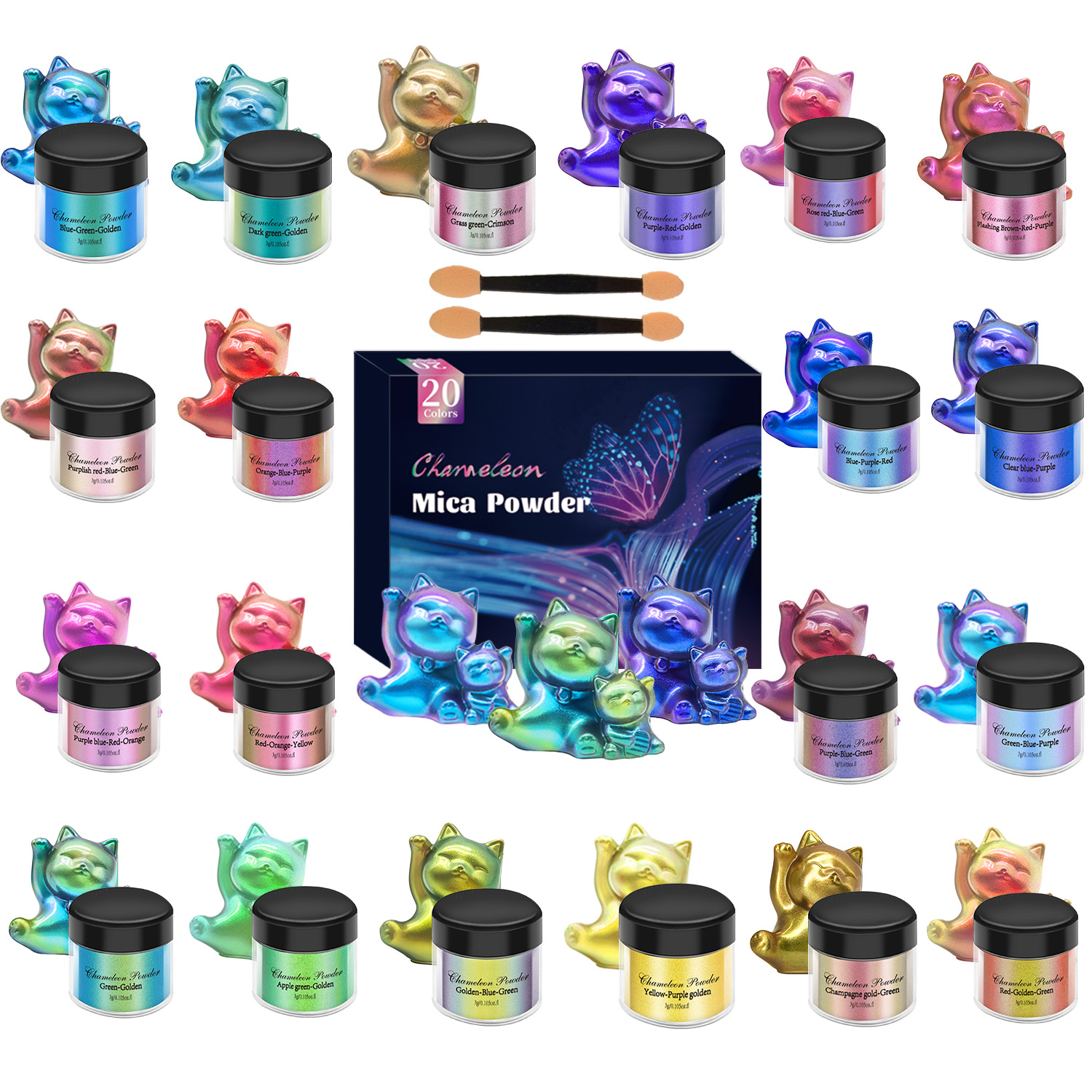3g Chameleon Mica Powder Color - Oxide Pigment Soap 评论和价格
