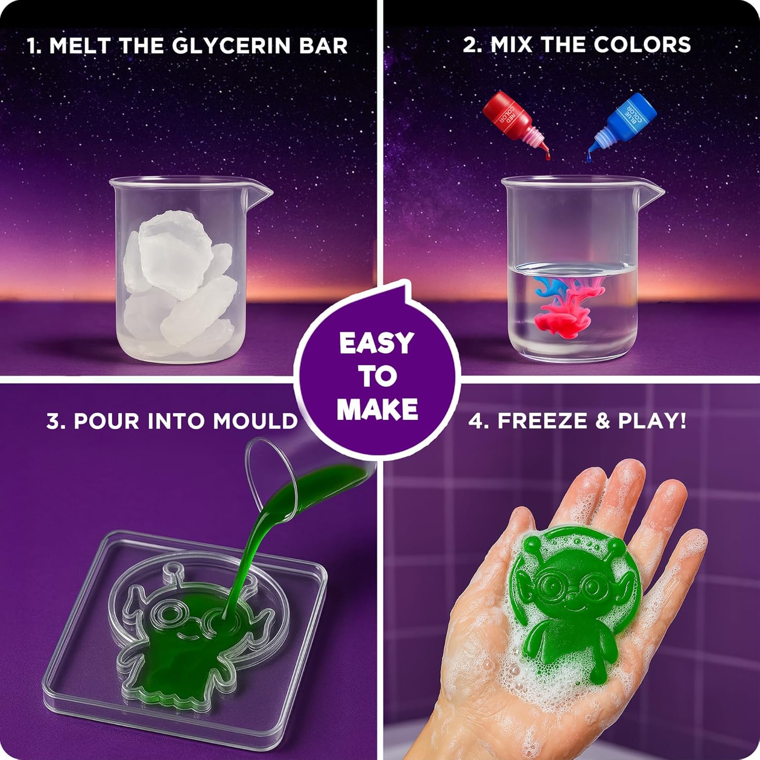 Glow in The Dark Space Soap Ma - Soap Making Kit For Kids 评论和价格