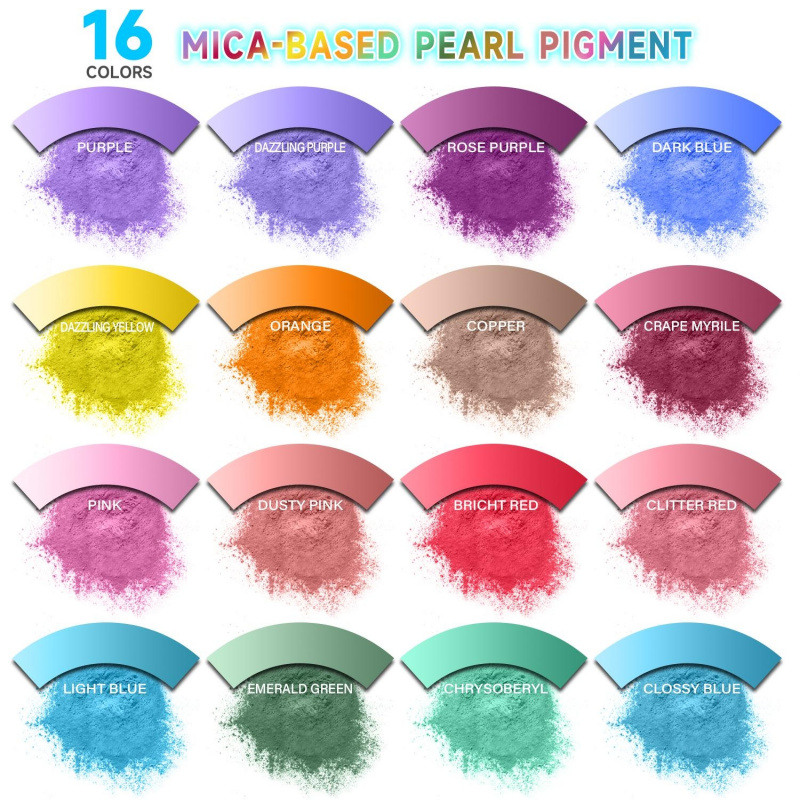 16Color Mica Powder Set，Per Pa - Oxide Pigment Soap 评论和价格